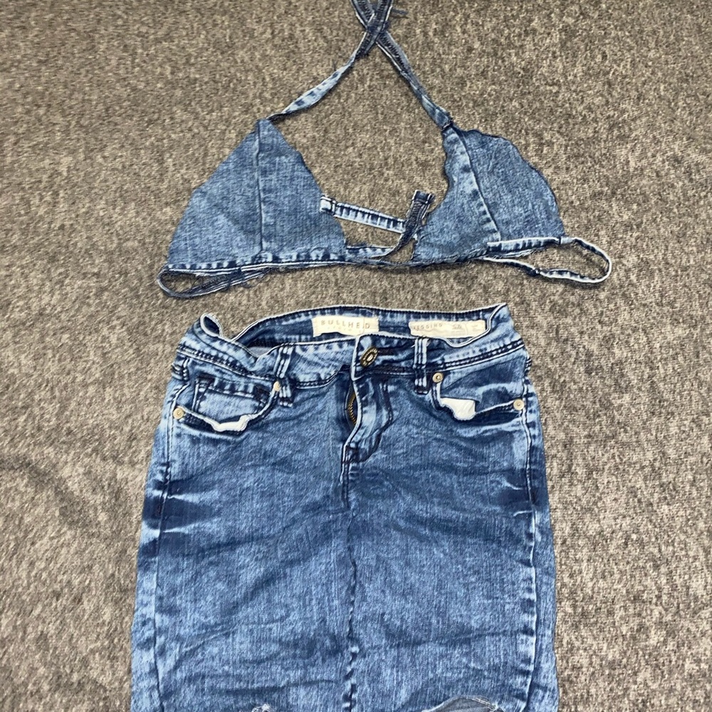 Denim two-piece